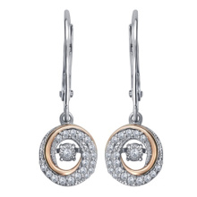 925 Silver Dangle Earrings with Dancing Diamond Jewelry